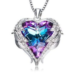 Angel Wing Necklaces for Women Love Heart Pendant